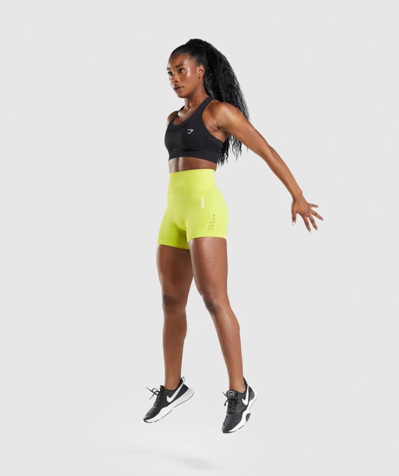 Women's Gymshark Energy Seamless Shorts Yellow | NZ 5OICZX